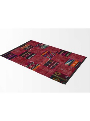 Halı Vagonu Soft Kilim - Patchwork Saçaklı Dijital Baskı Hv-Sk-Ka3