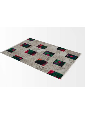 Halı Vagonu Soft Kilim - Patchwork Saçaklı Dijital Baskı Hv-Sk-Ka4