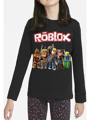 TakeTshirt Roblox Uzun Kollu Çocuk Tişört Siyah