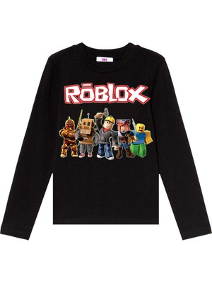 TakeTshirt Roblox Uzun Kollu Çocuk Tişört Siyah