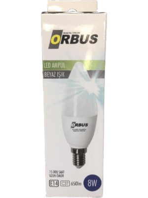 Orbus LED Ampul Beyaz Işık 8W E14