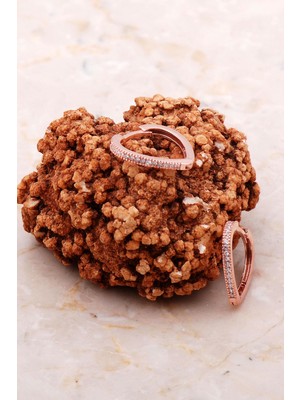 Sümer Telkari Taşlı Rose Gümüş Halka Küpe 5157