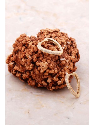 Sümer Telkari Taşlı Altın Yaldızlı Gümüş Halka Küpe 5158