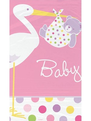 Event Party Store Baby Girl Masa Örtüsü 137CM x 213CM(PLASTİK)
