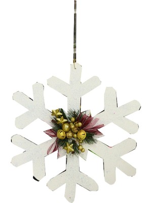 Event Party Store Yılbaşı Beyaz Kar Tanesi Gold Dekor Süs 50 cm
