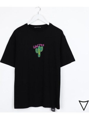 Arer Butik Cactus Sırt Baskılı  T-Shirt