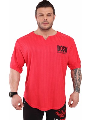 Big Sam Erkek Oversize Antrenman Tişörtü Kırmızı Big Sam 3279
