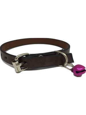 Elite Koyu Kahverengi Deri Zilli Tasma