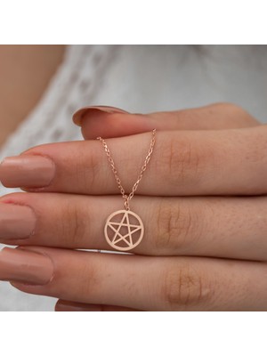 Dzg Silver Gümüş Pentagram Kolye Gümüş Kolye DN462