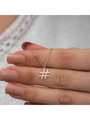 Dzg Silver Gümüş Hashtag Kolye Gümüş Kolye DN512