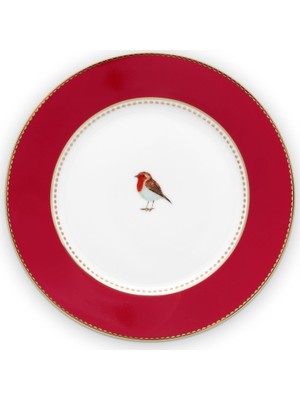 Pip Studio Love Birds Kırmızı Porselen Pasta Tabağı 17 Cm