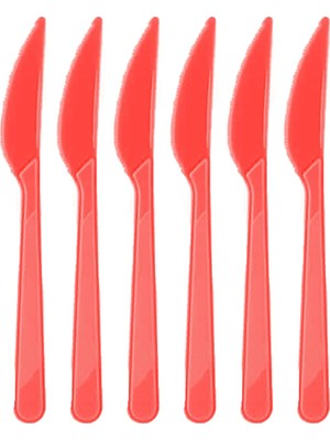 Roll-Up Kırmızı Plastik Bıçak 25'li