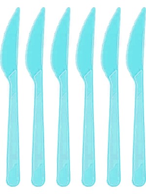 Roll-Up Açık Mavi Plastik Bıçak 25'li