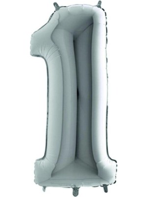 İKM Rakam Balon Folyo Küçük Boy 35 cm Gümüş 1