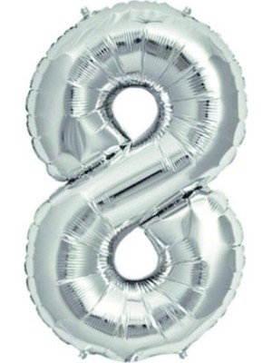 İKM Rakam Balon Folyo Küçük Boy 35 cm Gümüş 8