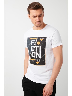 Buratti Baskılı Bisiklet Yaka T Shirt Erkek T Shirt 541FICTION