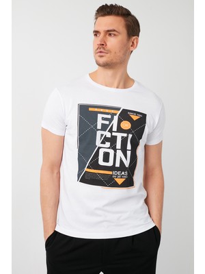 Buratti Baskılı Bisiklet Yaka T Shirt Erkek T Shirt 541FICTION