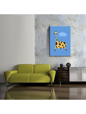 Mağazacım Çocuk Odası Sevimli Zürafa Temalı (35X50CM) Kanvas Tablo TBL1479