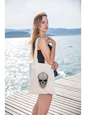 Angemiel Bag Kurukafa Tasarımı Alışveriş Plaj Bez Çanta