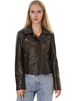 Franko Armondi Kadın Gerçek Deri Spor Luxury Biker Mont Kahve BK-679-19943 Fa4