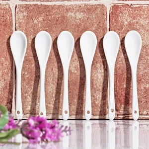Porselen Çay Kaşık - Beyaz Porselen Çay Kaşığı 12 Li 13 Cm.