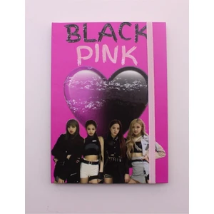 Star Global Lastikli Noktalı Sert Kapak Black Pink Defter