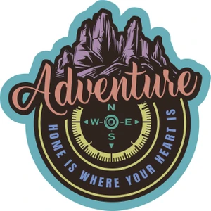 Sticker Atölyesi Outdoor Adventure Camping Pusula Sticker - 22085