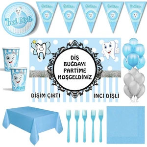 Parti Furyası 24 Kişilik Diş Buğdayı  Süsleri Afişli