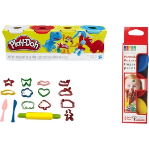 Play Dough Play-Doh Oyun Hamuru ve Kalıbı 3\'lü Parmak Boyası