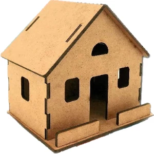 3D Ahşap Maket Ev 86 x 110 x 100 mm