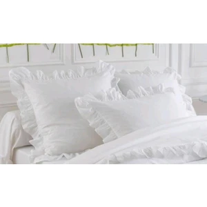 Pamuklu Fırfırlı Beyaz Flat Iki Adet 50 x 70 cm Yastık Kılıfı