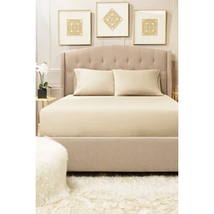 Lady Moda Battal Boy Pamuklu Penye Lastikli Çarşaf | Krem