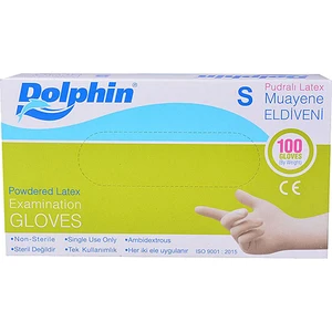 Tek Kullanımlık Pudralı Latex Muayene Eldiveni 100'lü Paket - Small ( Küçük Boy ) - 1 Paket