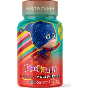 Kids Maşa ve Koca Ayı Multivitamin Çilek Aromalı 62 Çiğneme Tableti