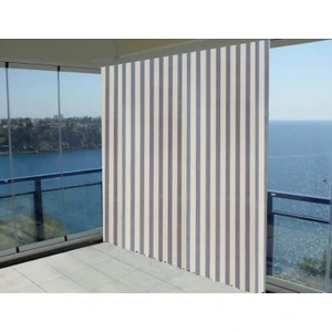 Evaşkım  Balkon  Perdesi Balkon Brandası Gri_krem