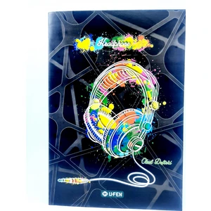 Karton Kapak Defter 80 Yaprak Harita Metot Çizgili Defter