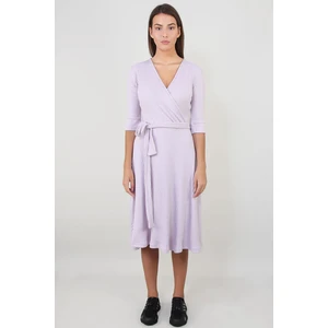 Alexander Gardi Kemerli Kruvaze Yaka Elbise (B21-701701)