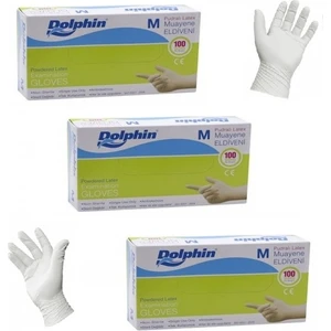Pudralı Lateks Eldiven 3lü Set (Medium) (3X100)
