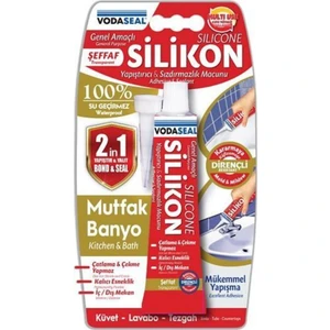 %100 Su Geçirmez Mutlak,lavabo,tezgah Kuruma Yapmaz Dirençli Silikon 50GR