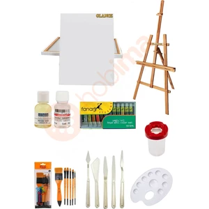 Şövale Yağlı Boya Seti 50X70 Tuval Set
