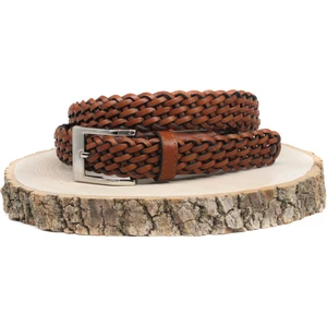 Deri Örgü Unisex Kemer 3cm Taba