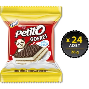 Petito Bol Sütlü Kremali Sade Kakaolu Gofret 26 g x 24 Adet