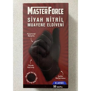 Masterforce Nitril Pudrasız Ekstra Kalın Siyah Eldiven Xlarge 50 Li