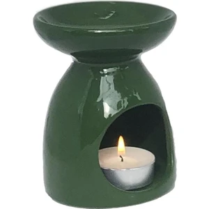 Evim Dekoratif Yeşil Seramik Mumluk Modern Tasarım 1 Mum Gözü ile Şık Görünüm