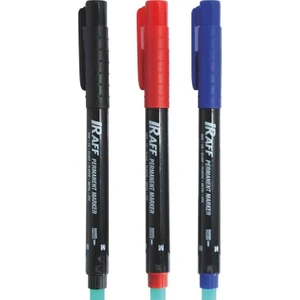Asetat Kalemi - M Medium Uçlu - 3 Renk - Siyah-Kırmızı-Mavi