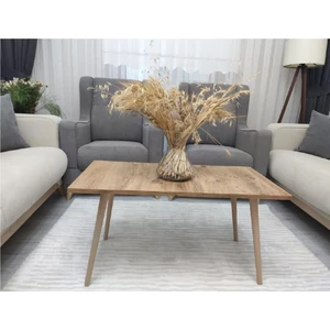 Orta Sehpa Ahşap Desenli Ceviz Renk Ahşap Ayaklı LBN-S005