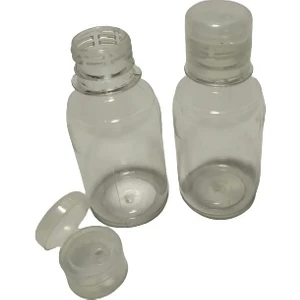 Şeffaf Fliptop Kapaklı Plastik Şişe 100 ml x 10 Adet