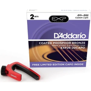 D'addario EXP26-2DCAPO Takım Tel Akustik Gitar Teli 011-052 (2 Set)