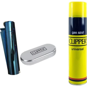 Clipper Tam Metal Taşlı Çakmak ve Çakmak Gazı 250 ml