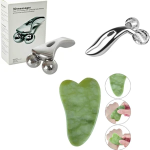 Gua Sha Yüz Masaj Krem Taşı & 3D Masaj Aleti Yüz Cilt Bakım Seti